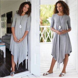 NWT Soft Surroundings Alexandra Gray Layered Dress Size Medium